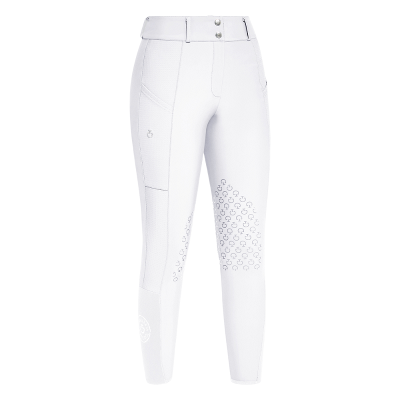Ladies CT Perforated Insert High Rise Breeches - White