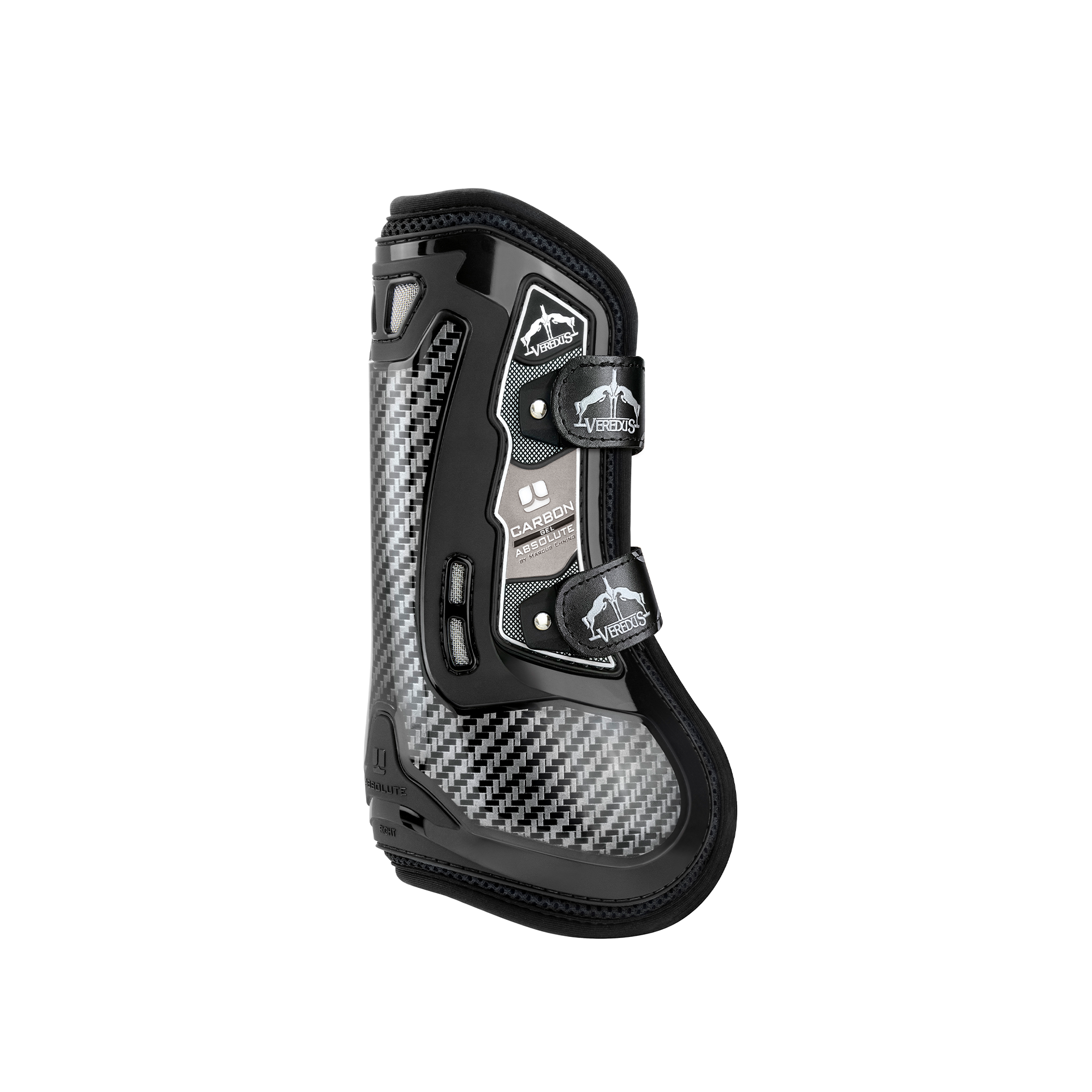 Carbon Gel Absolute Tendon Boots With Velcro Straps - Black