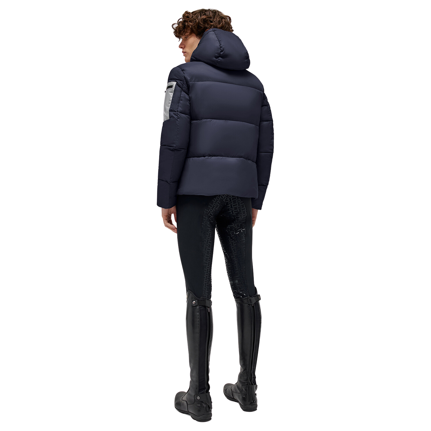 Mens RG Quilted Hooded Puffer Coat - Navy
