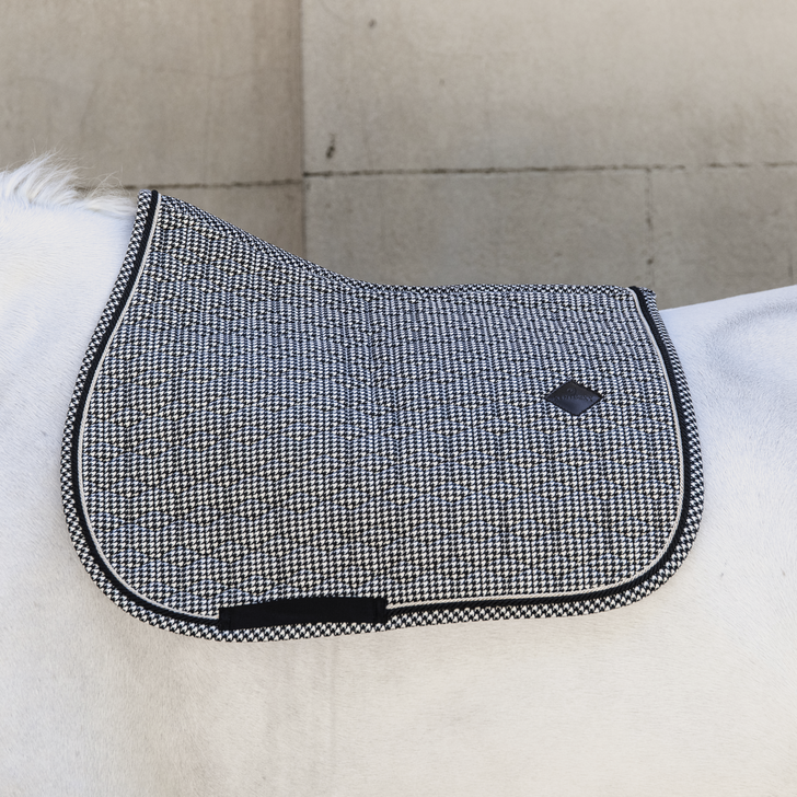 product shot image of the Saddle Pad Pied-De-Poule Jumping - Black