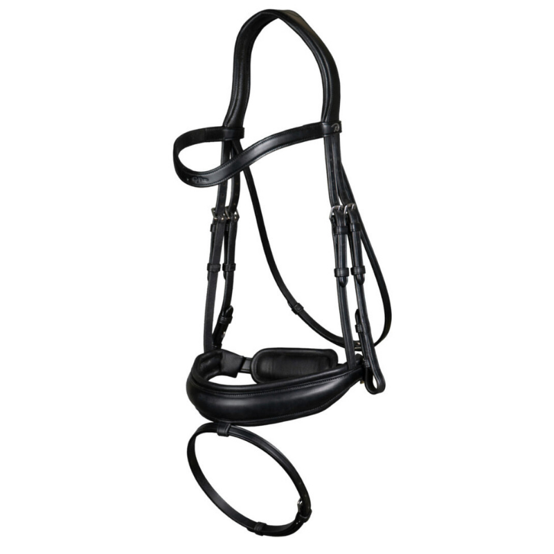 product shot image of the dy'on dressage matt large crank noseband bridle with flash
