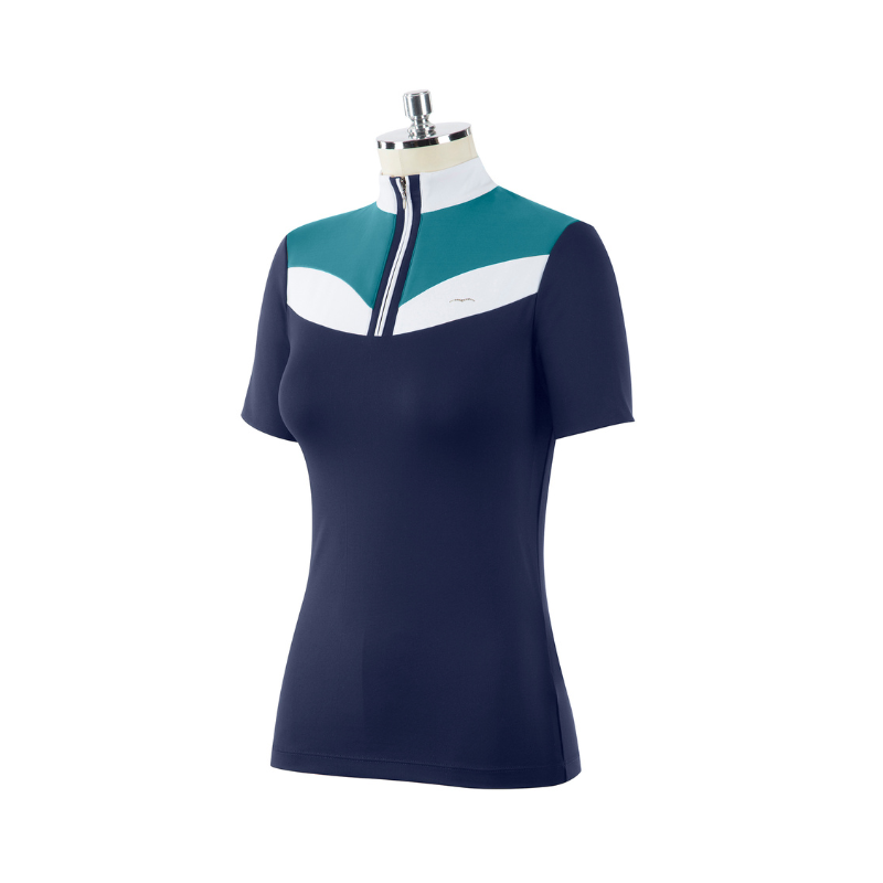 product shot image of the Ladies Beep Show Shirt - Navy/Turquoise