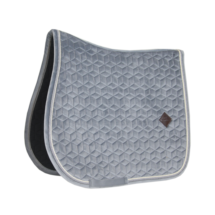 product shot image of the kentucky horsewear basic velvet jumping saddle pad grey
