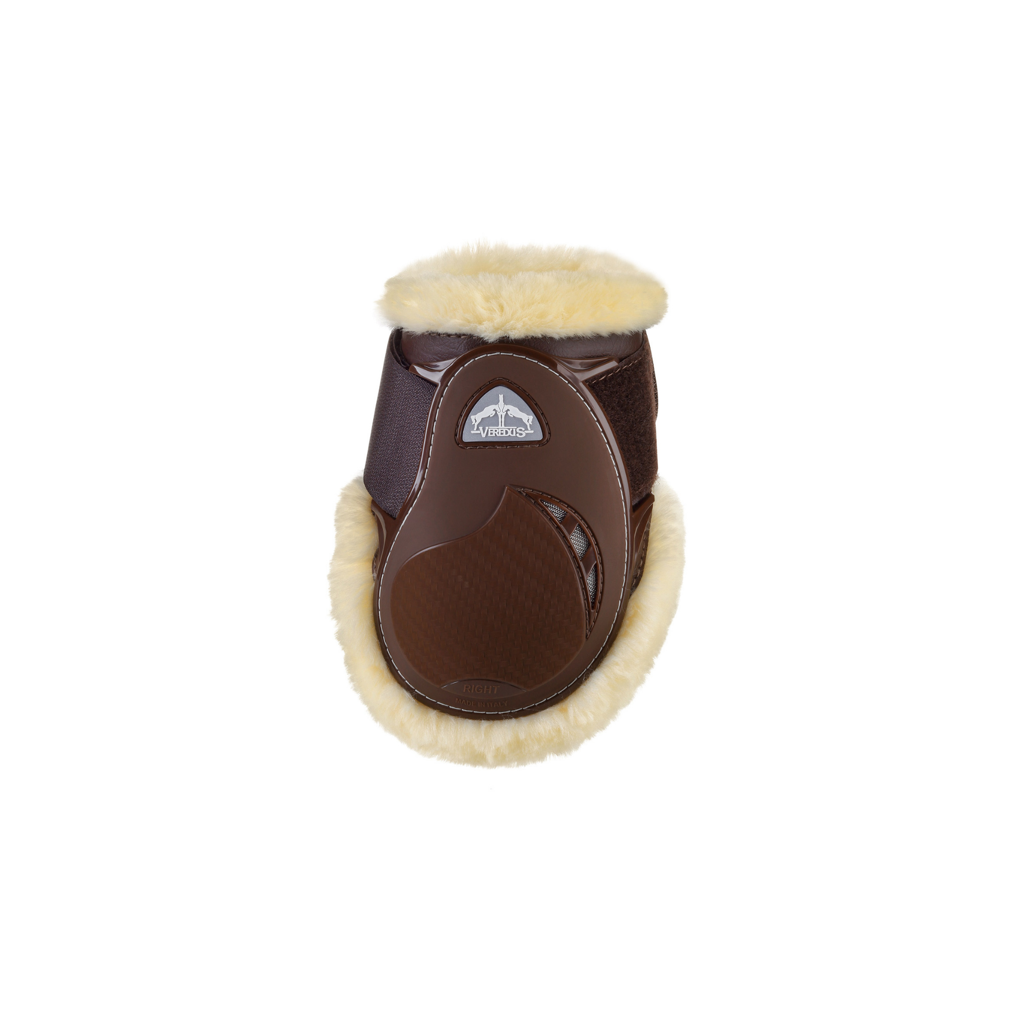 product shot image of the veredus veredus young jump vento save the sheep fetlock boots brown