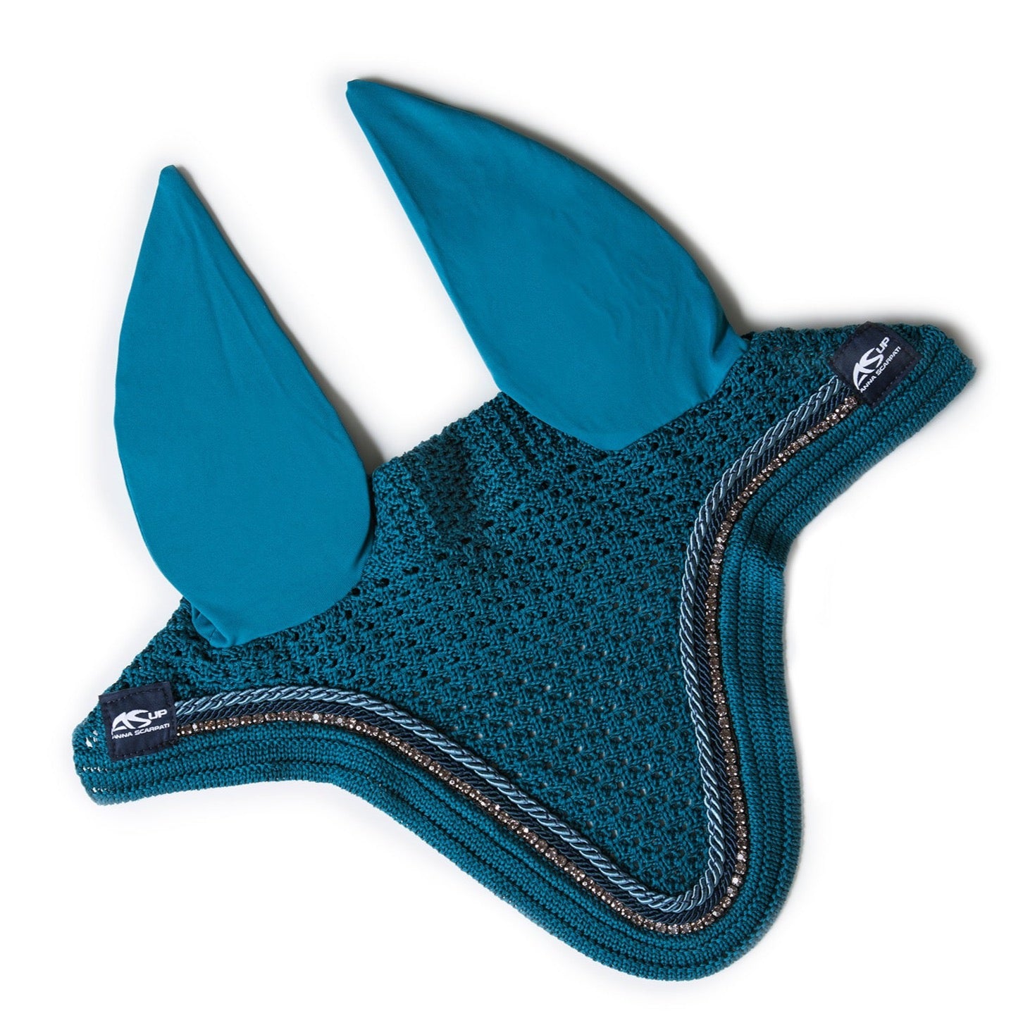 product shot image of the Queto 28 Jumping Saddle Pad & Fly Hood - Verde
