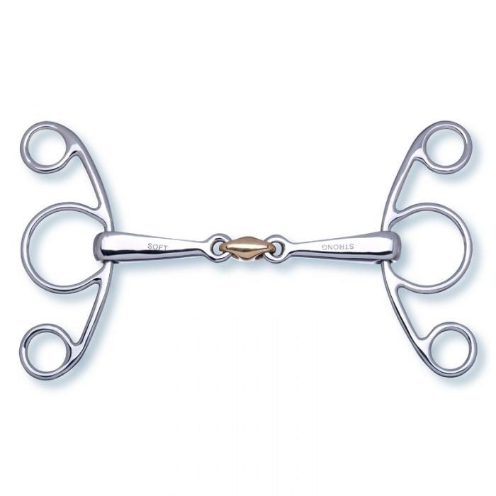 product shot image of the stubben 2 in1 butterfly snaffle double broken