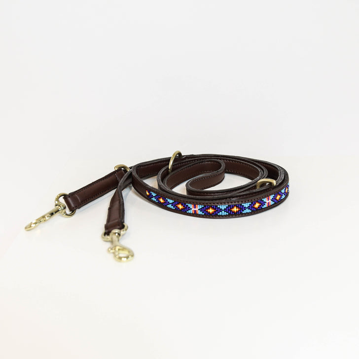 product shot image of the kentucky horsewear dog lead pearls blue