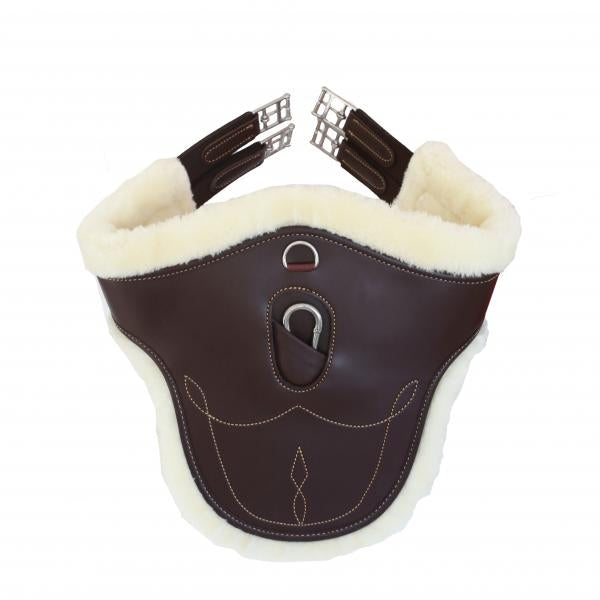 product shot image of the kentucky horsewear sheepskin stud girth brown