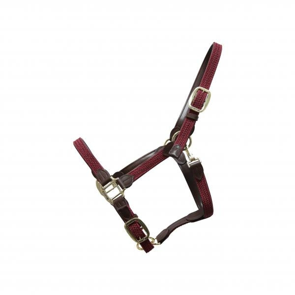 product shot image of the kentucky horsewear plaited nylon headcollar burgundy