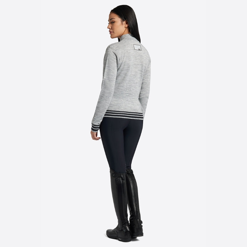 Ladies RG Wool Blend Half Zip Sweater - Grey