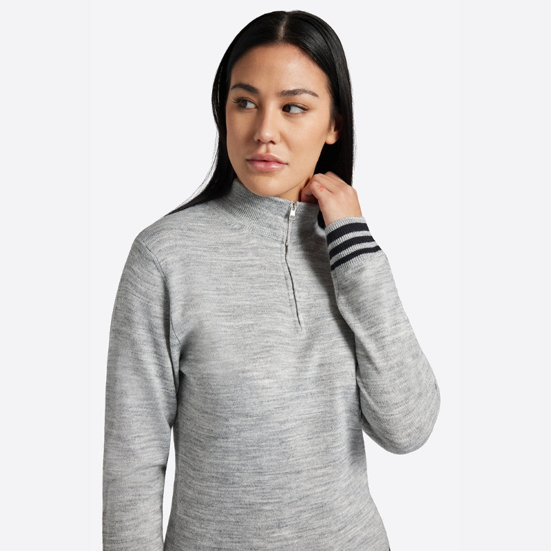 Ladies RG Wool Blend Half Zip Sweater - Grey