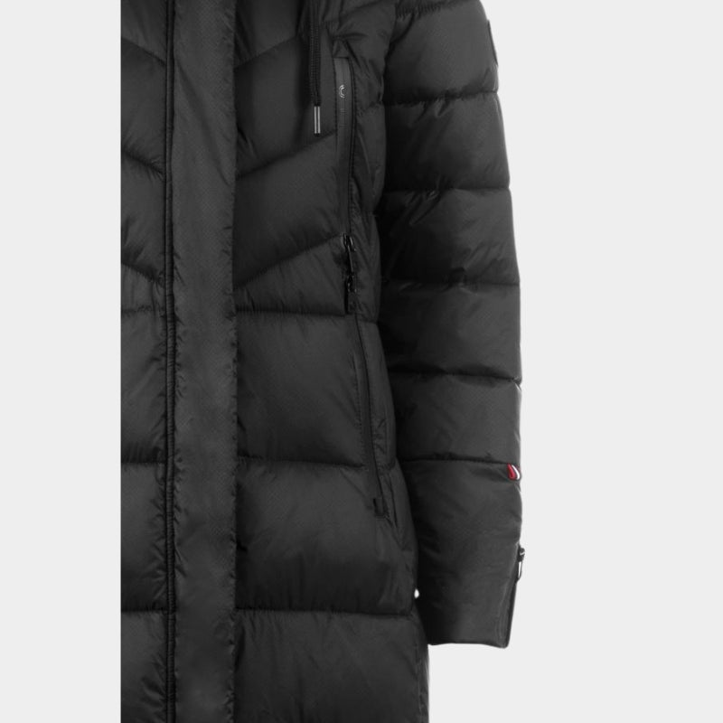 Ladies Cavalmeadow Long Padded Coat - Black