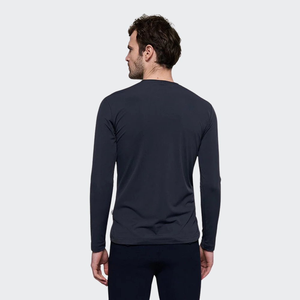 Mens Fellow Long Sleeve Technical Polo - Storm Grey