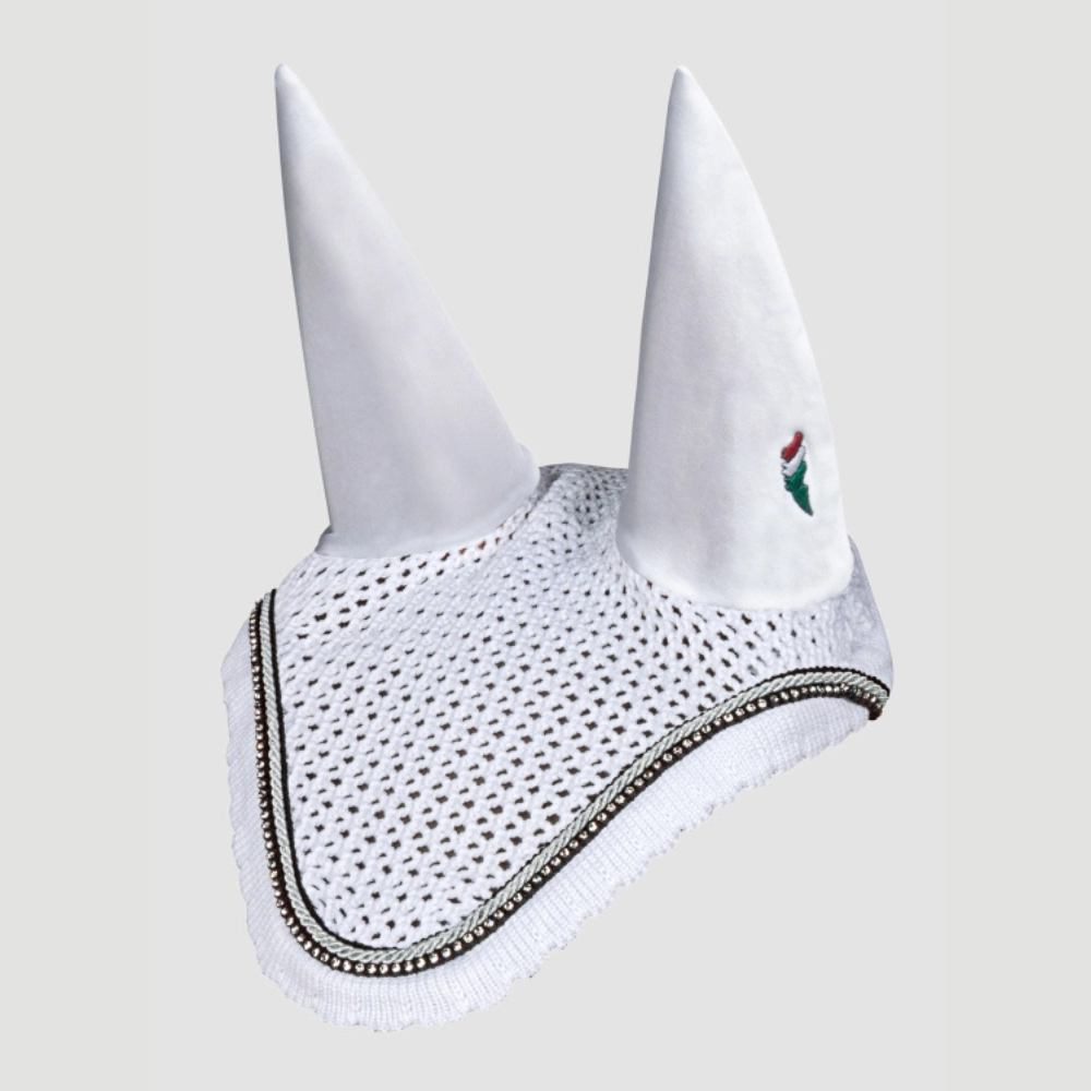 Combiset Rio Jumping Saddle Pad & Fly Hood - White