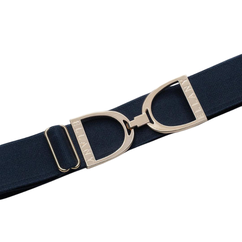 Cinturón elástico con estribo dorado de 1,5" - Azul marino