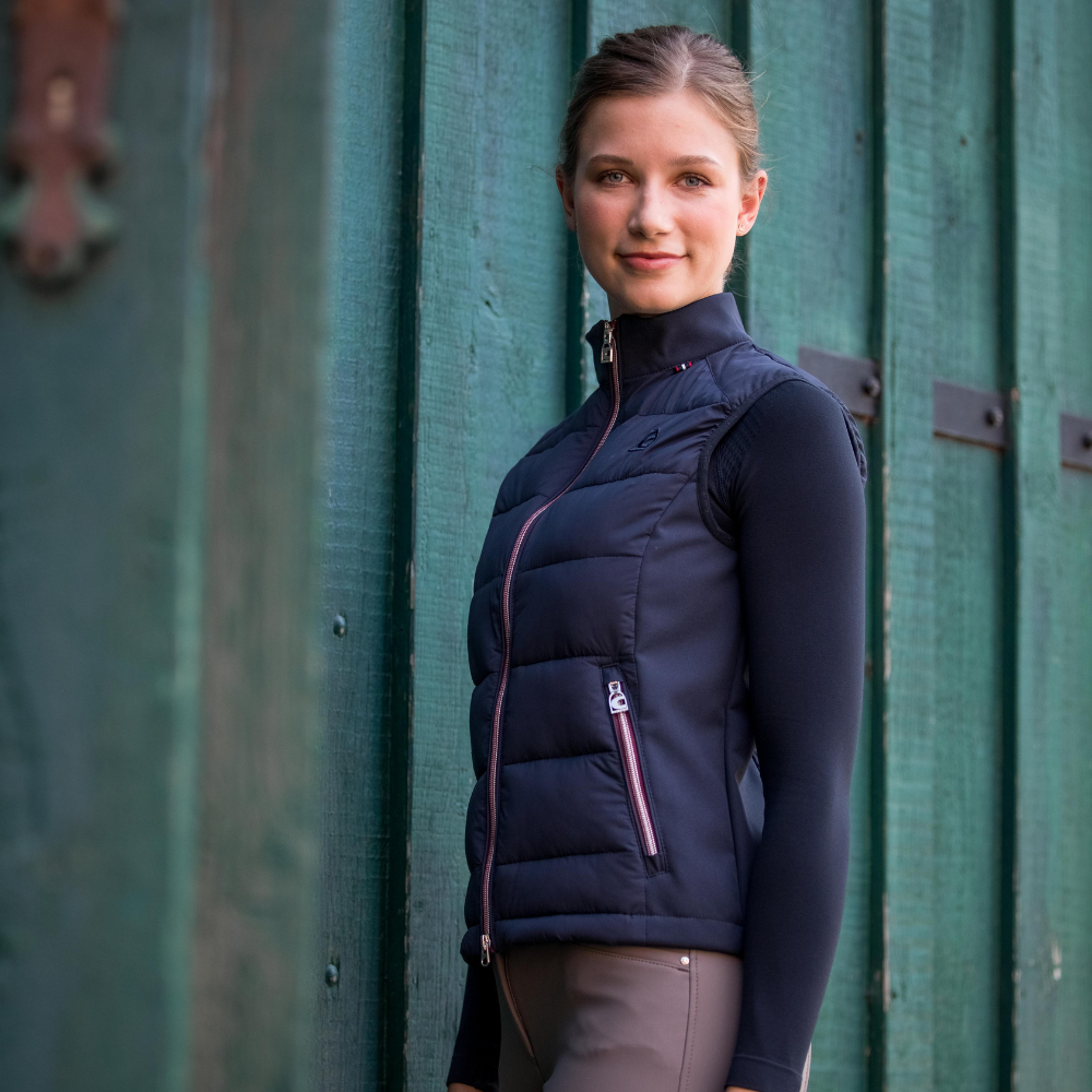 Ladies Caval Hybrid Quilted Vest - Navy