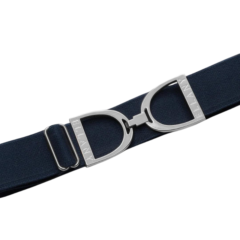 Cinturón elástico con estribo plateado de 1,5" - Azul marino