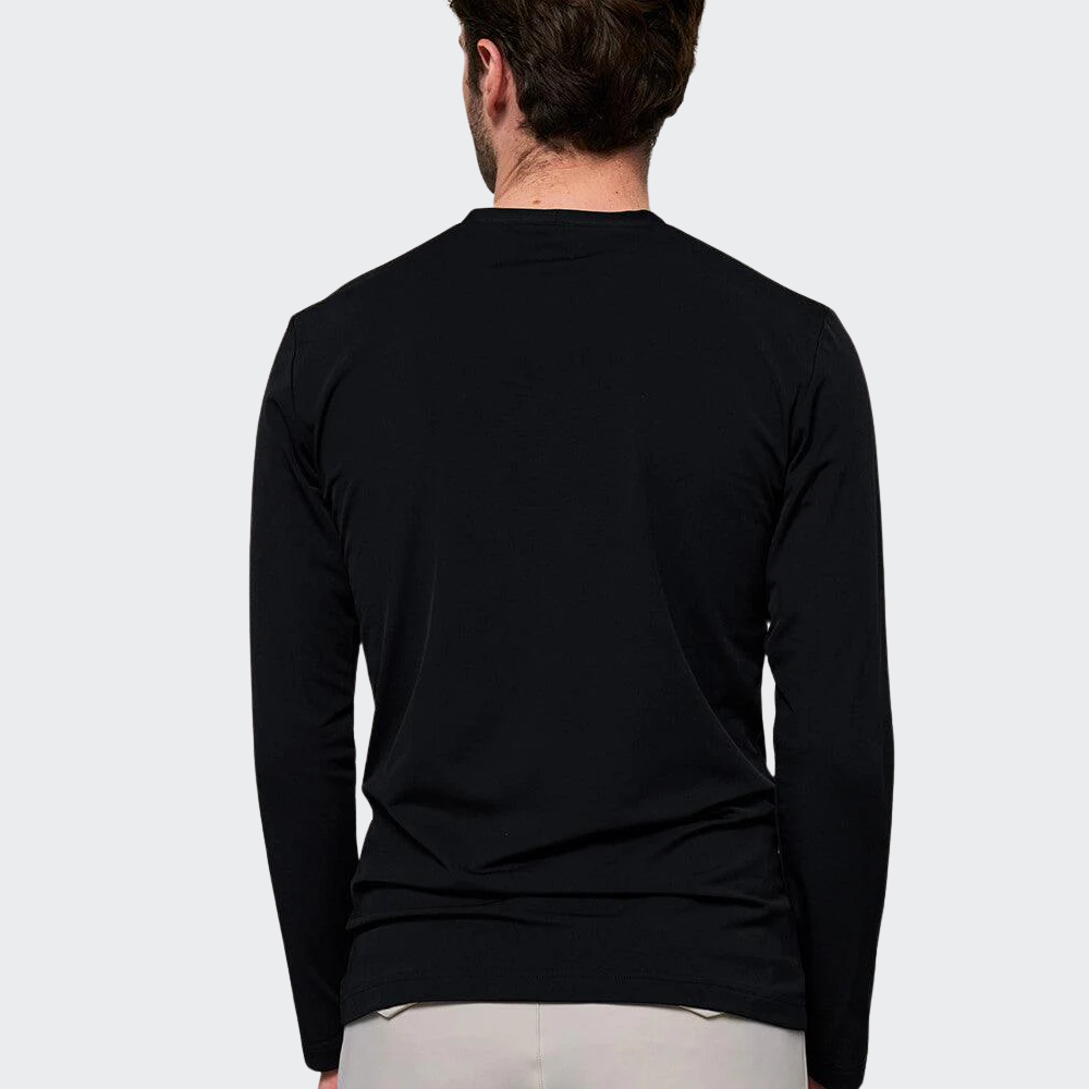 Mens Fellow Long Sleeve Technical Polo - Black