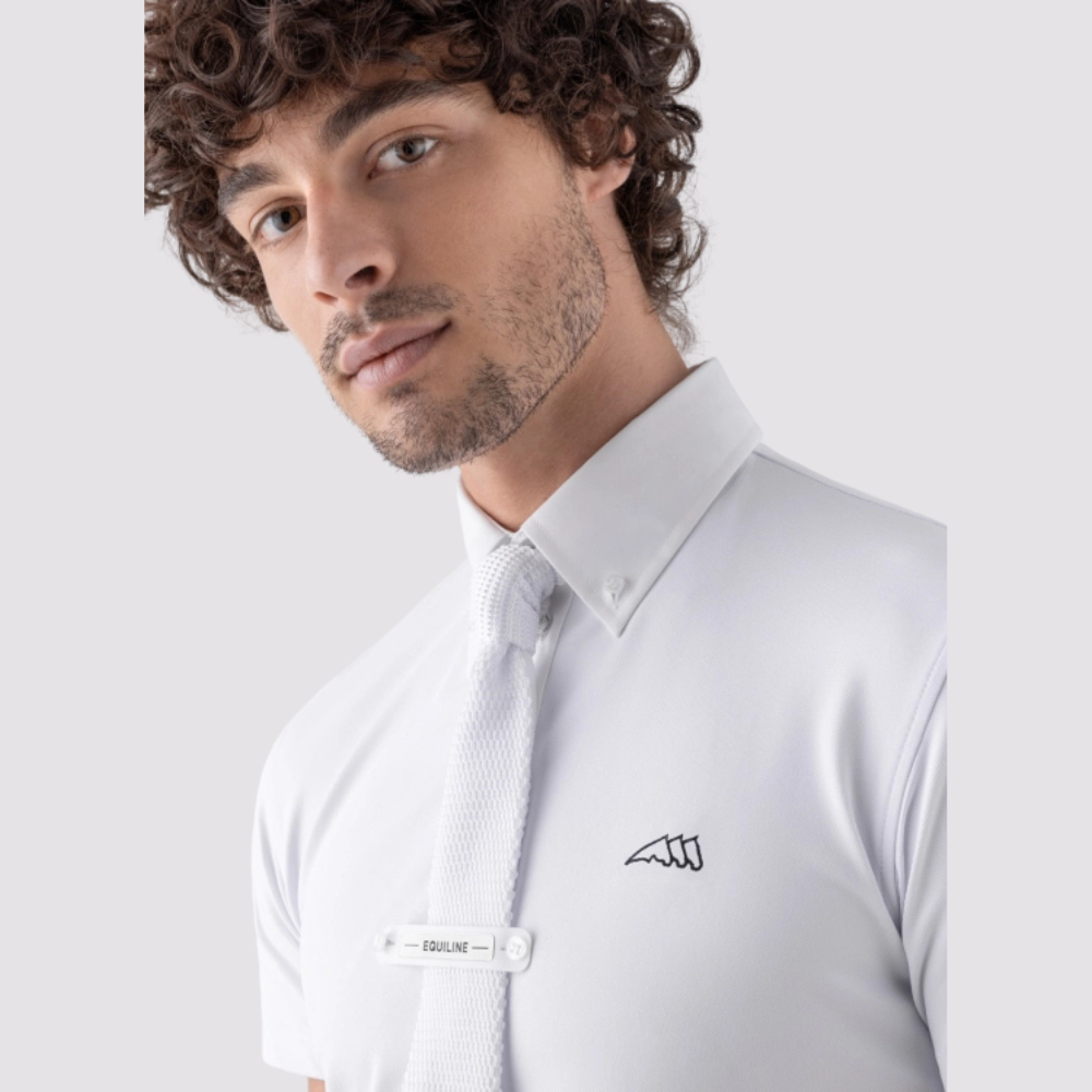 Mens Niam Short Sleeve Show Shirt - White