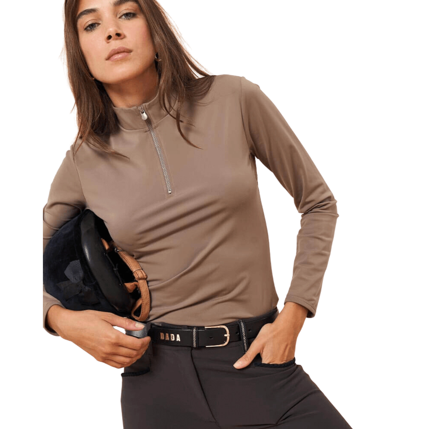 Ladies Indie Long Sleeve Training Polo - Taupe