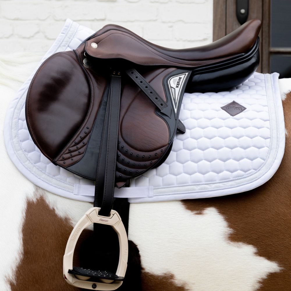 Glitter Band Jumping Saddle Pad | White