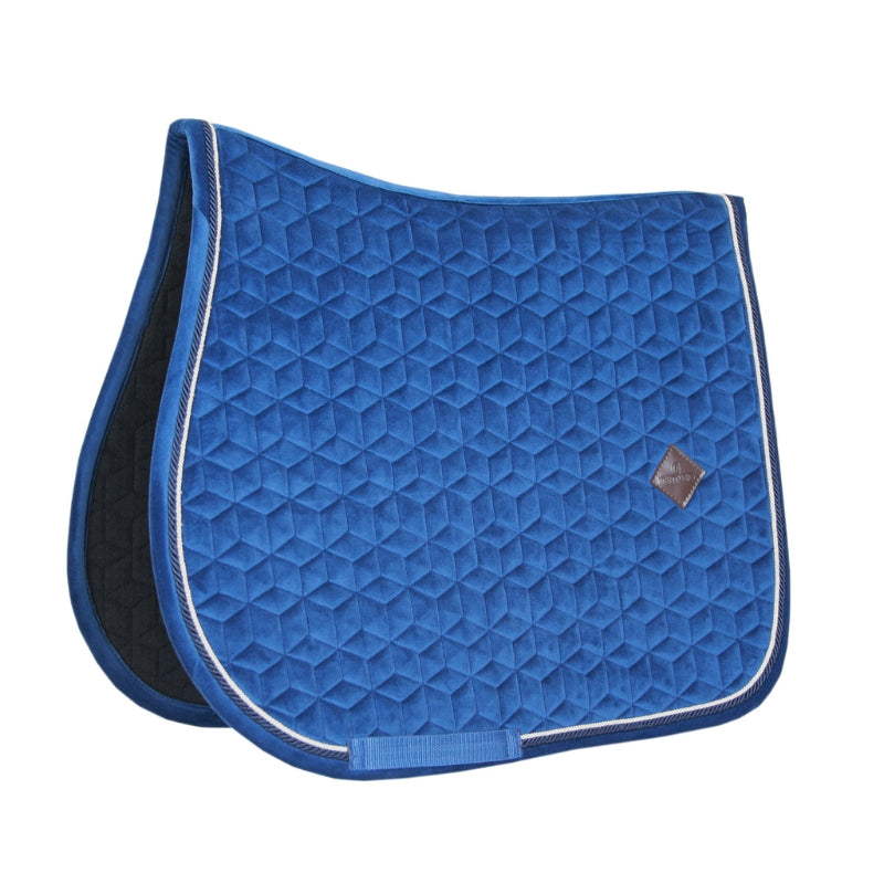 Basic Velvet Jumping Saddle Pad - Navy