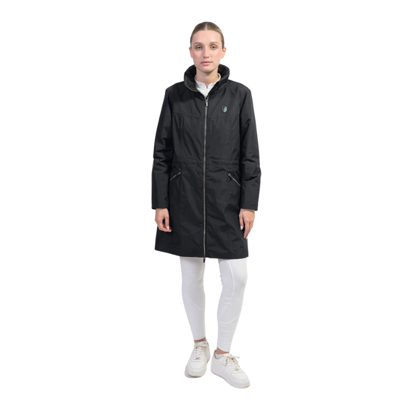 Ladies Livia Long Rain Coat - Black