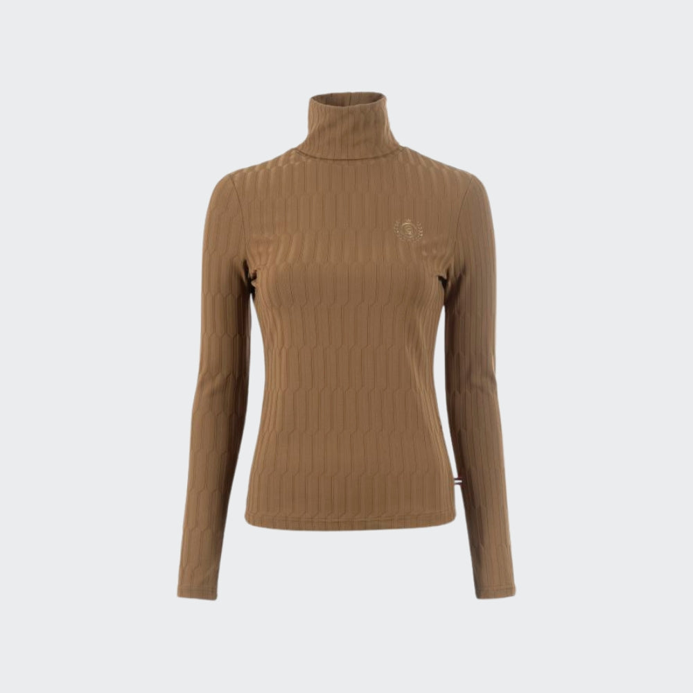 Ladies Cavalleela Turtleneck Polo - Caramel