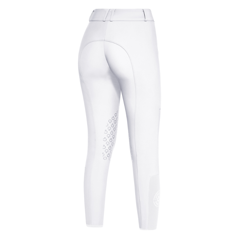 Ladies CT Perforated Insert High Rise Breeches - White