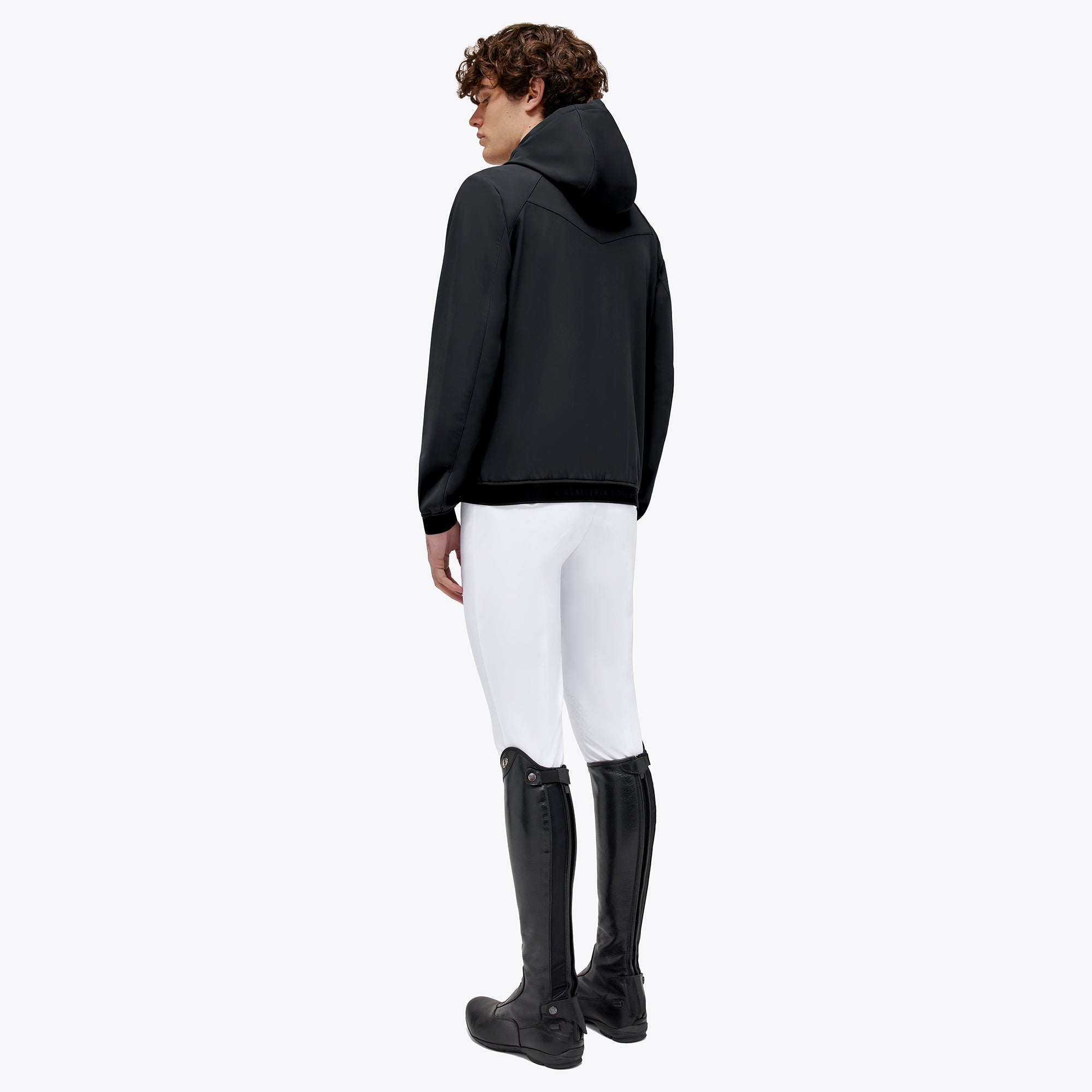Abrigo Softshell con capucha de terciopelo y jersey para hombre - Negro (ÚLTIMO - GRANDE)