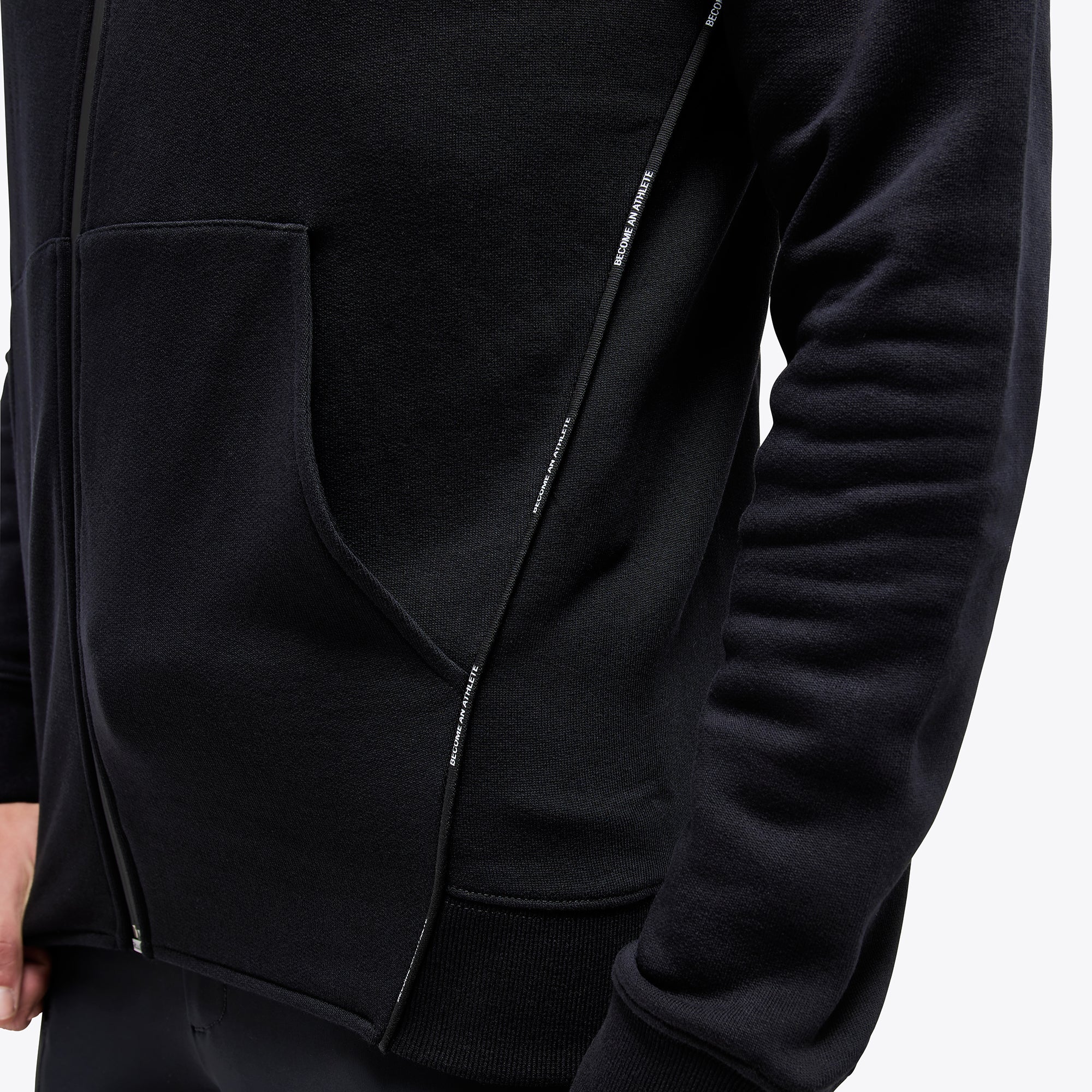 Mens CT Academy Brushed Cotton Hooded Zip Sweatshirt - Black