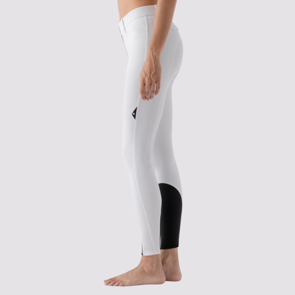 Ladies Atirk Medium Rise Knee Grip Breeches - White