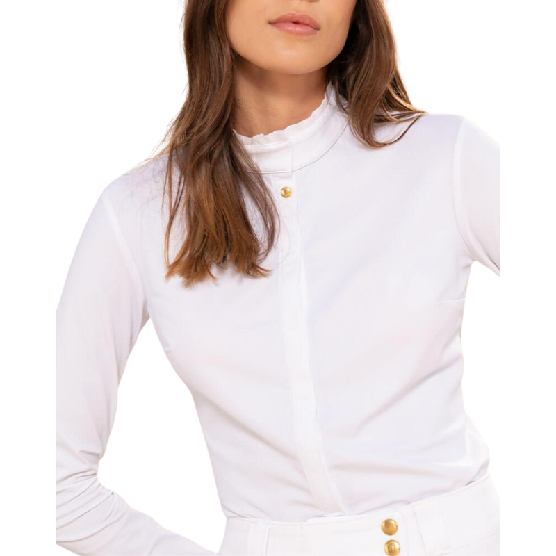 Ladies Vendetta Long Sleeve Competition Polo - White