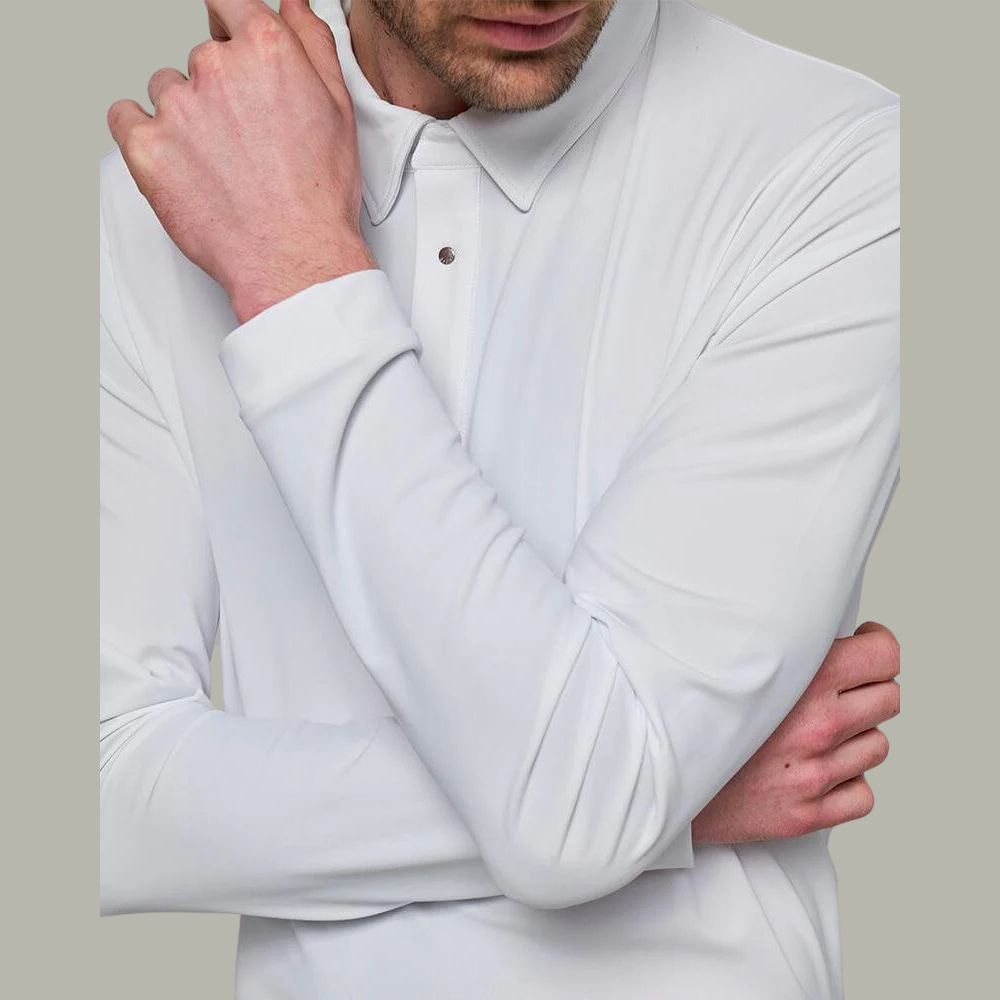 Mens Vitali Long Sleeve Show Shirt - White