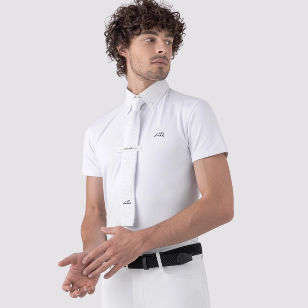 Mens Niam Short Sleeve Show Shirt - White