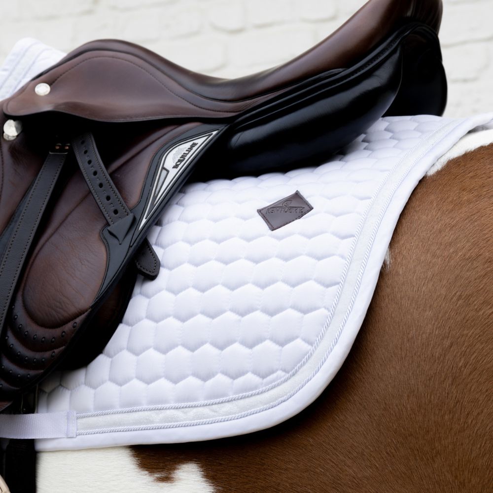 Glitter Band Jumping Saddle Pad | White