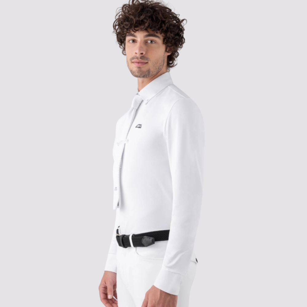 Mens Sebastian Long Sleeve Show Shirt - White