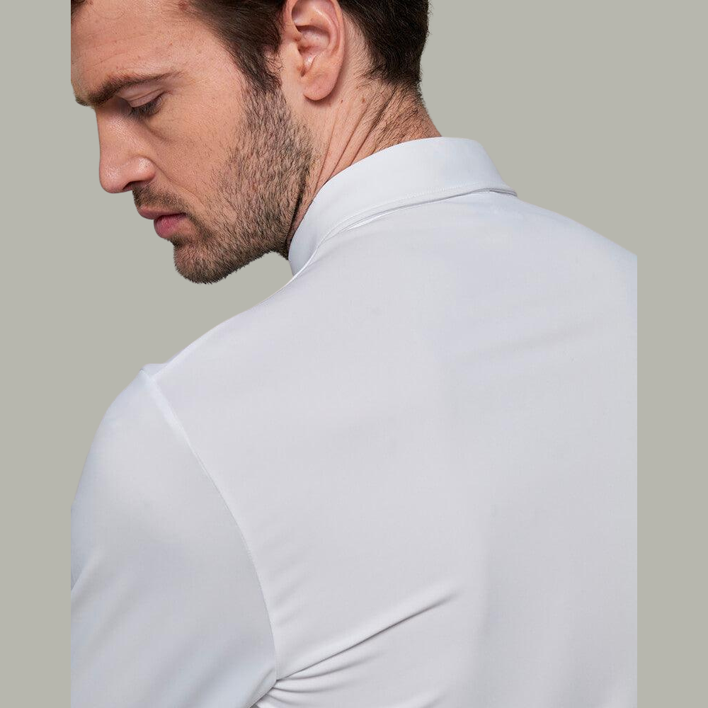 Mens Vitali Long Sleeve Show Shirt - White