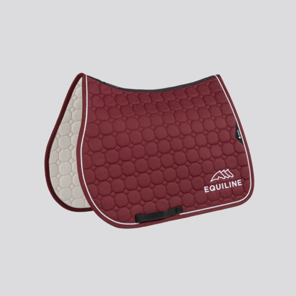 Combiset Outline Jumping Saddle Pad & Fly Hood - Burgundy