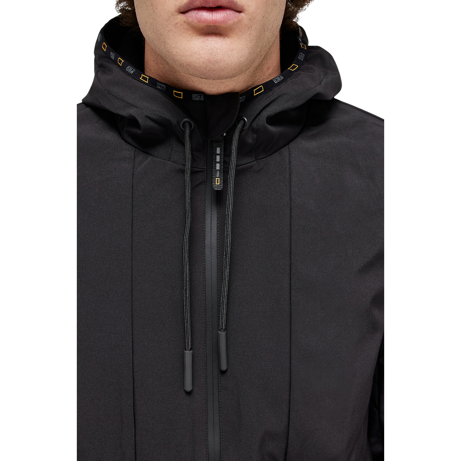 Mens RG Hooded Zip Softshell Coat - Black