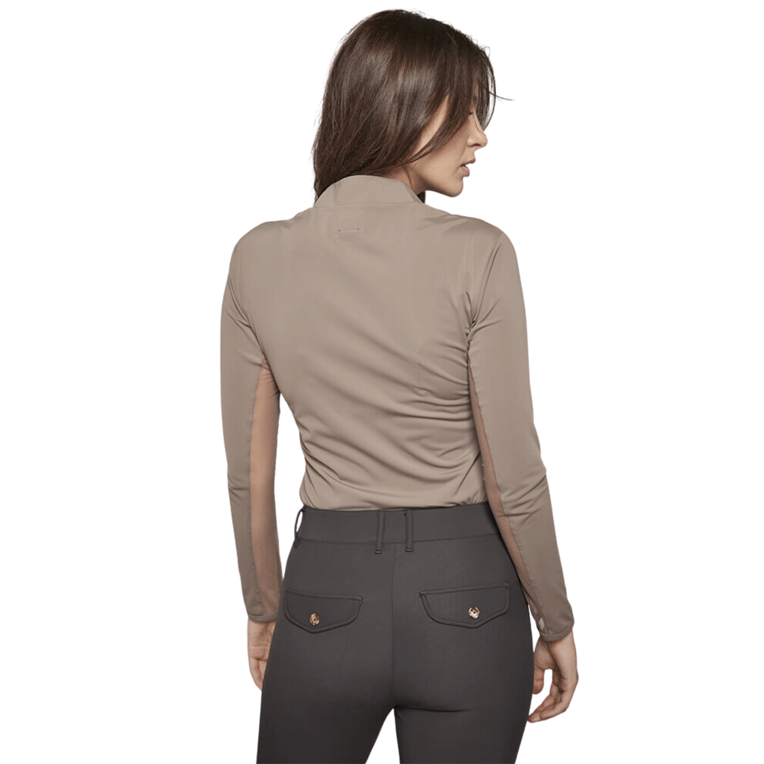 Ladies Indie New Long Sleeve Training Polo - Taupe