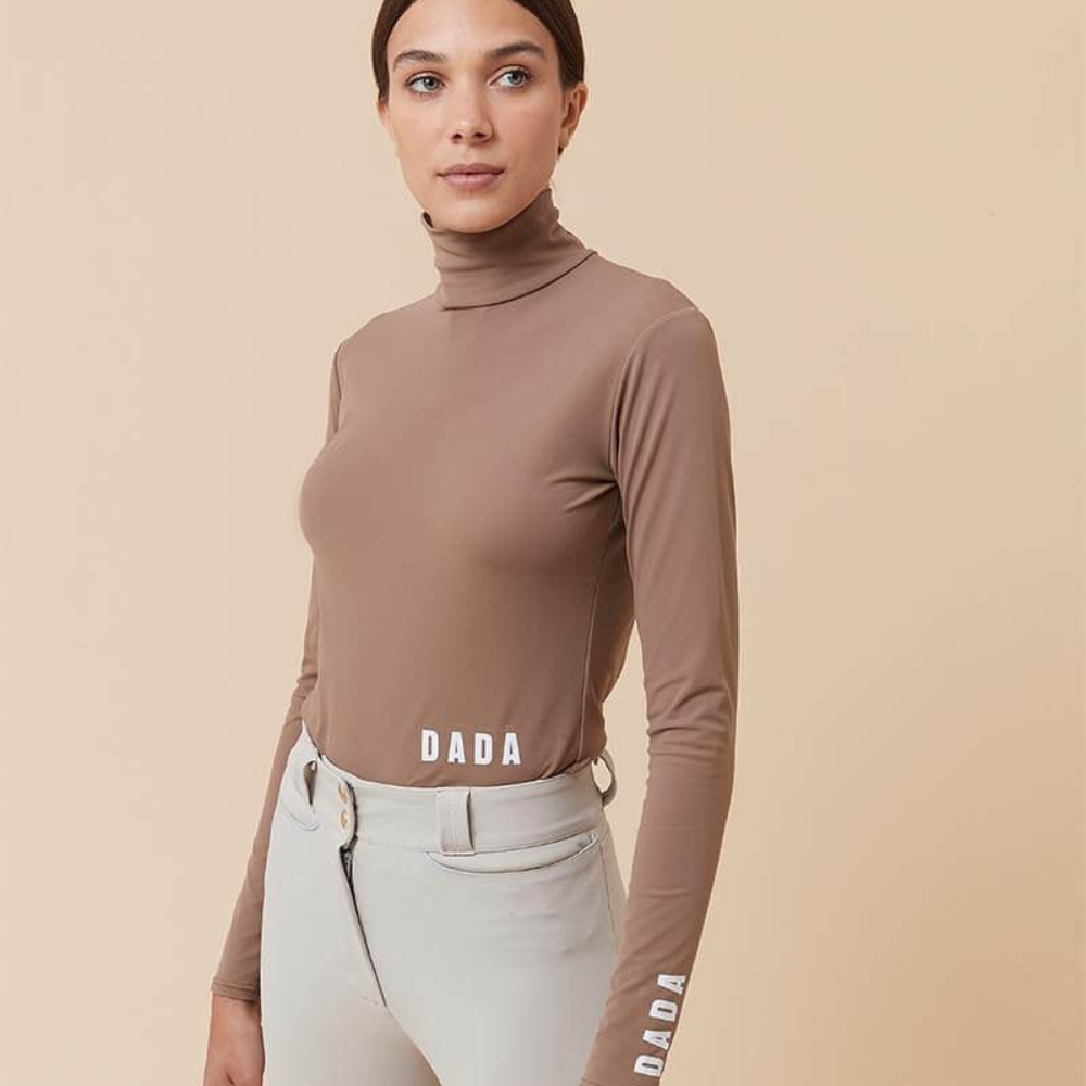 Ladies Consul High Neck Polo - Mocha