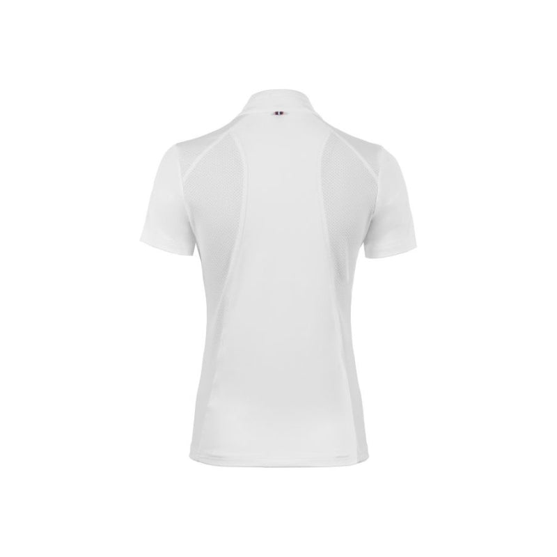 Ladies Short Sleeve Competition Half Zip Show Shirt - White