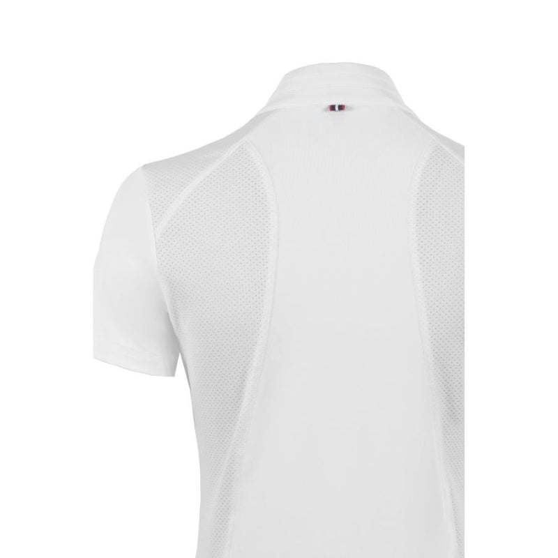 Ladies Short Sleeve Competition Half Zip Show Shirt - White