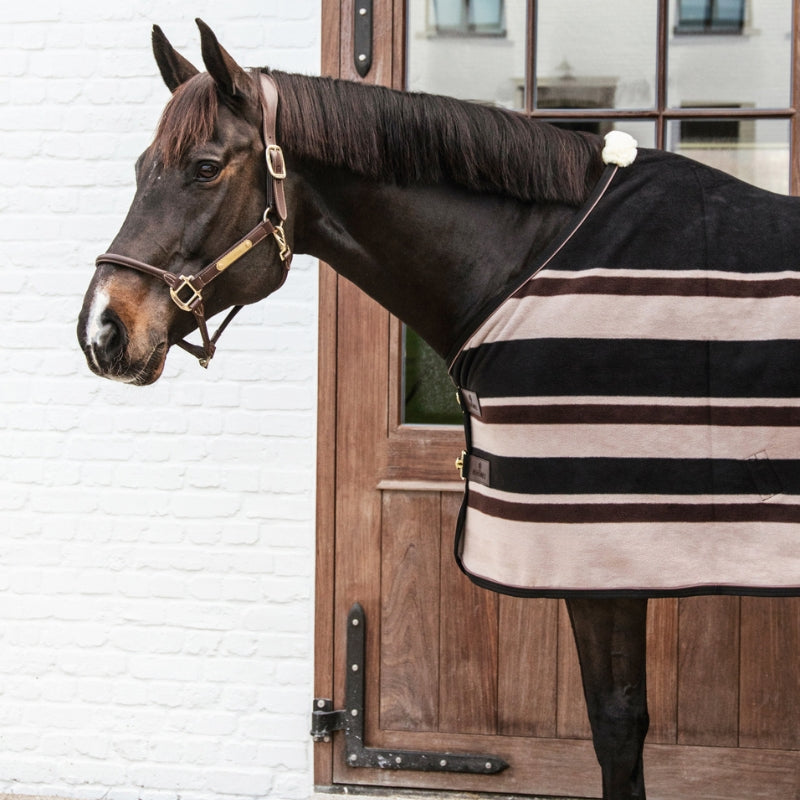 Fleece Rug Heavy - Stripes Brown/Beige