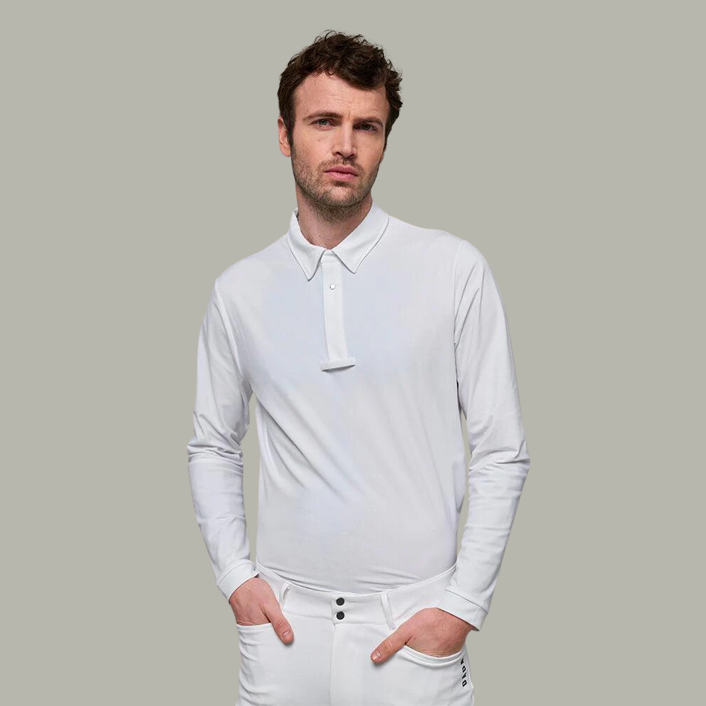 Mens Vitali Long Sleeve Show Shirt - White