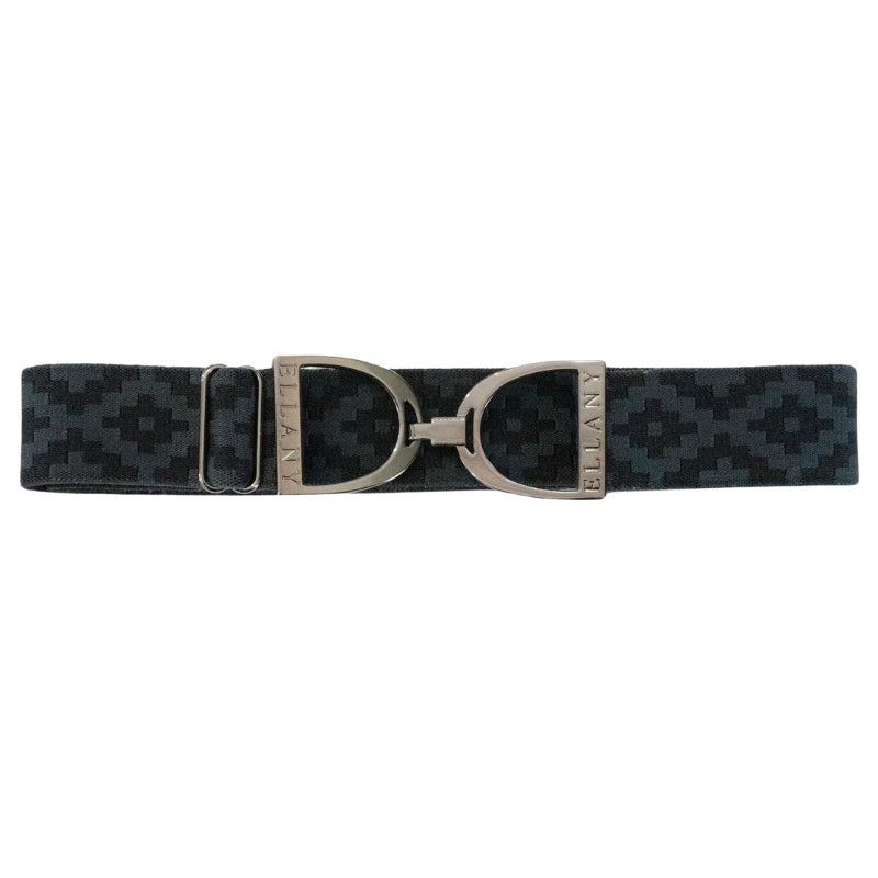 1.5" Gunmetal Stirrup Elastic Belt - Charcoal Polo