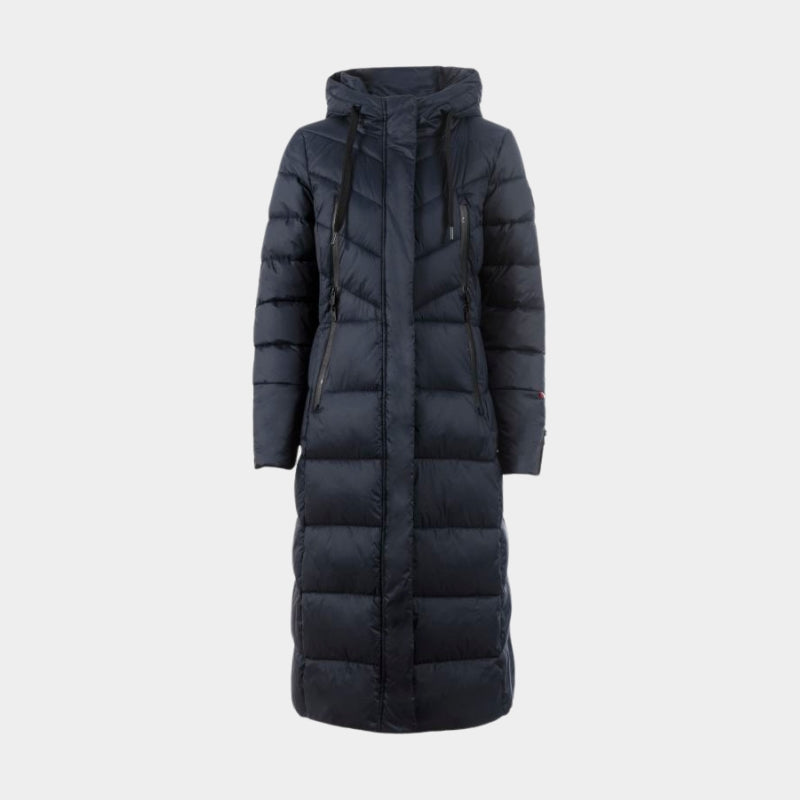 Ladies Cavalmeadow Long Padded Coat - Navy