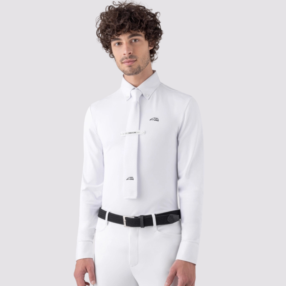 Mens Sebastian Long Sleeve Show Shirt - White