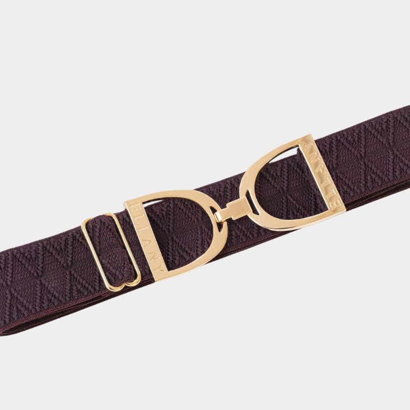 1.5" Gold Stirrup Elastic Belt - Bordeaux Dante